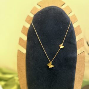 EvoraLuxe Golden Butterfly Necklace – Minimal Dainty Chain